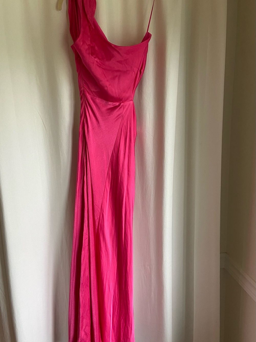 Bardot Hot Pink Satin Maxi Dress